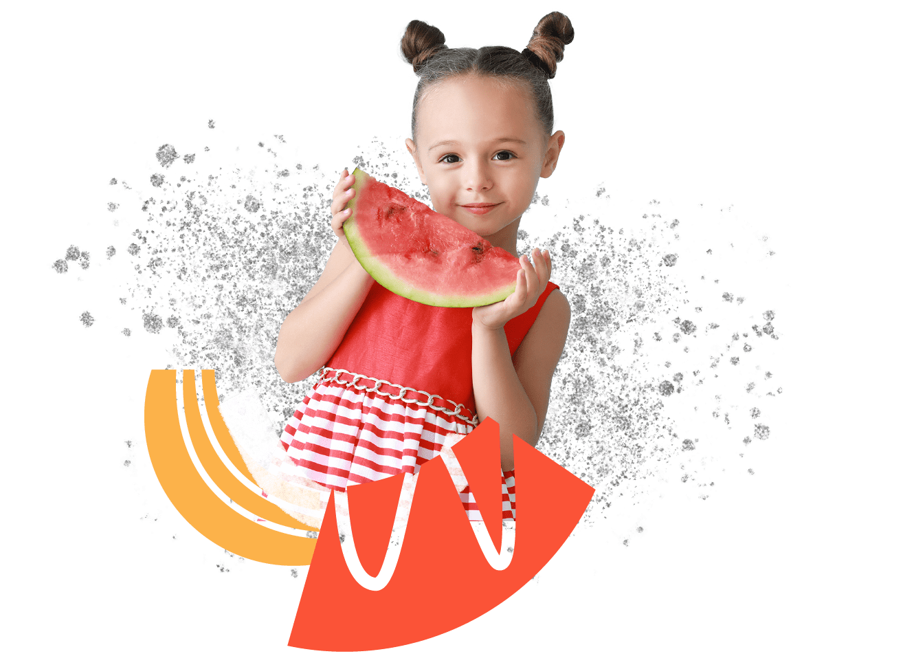 a little girl holding a slice of watermelon