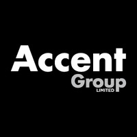 the accent group logo on a black background