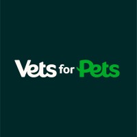 the vets for pets logo on a green background