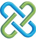 a blue and green logo with the letter s in the middle