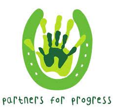 a green hand print with the words partners for progress