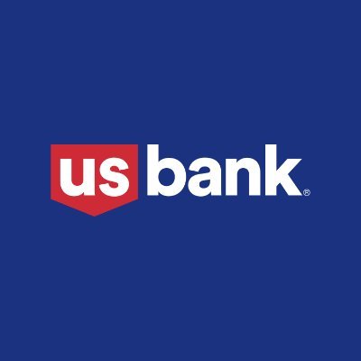 the us bank logo on a blue background